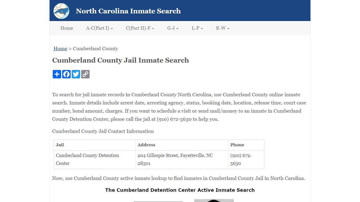 Cumberland County Jail Inmate Search